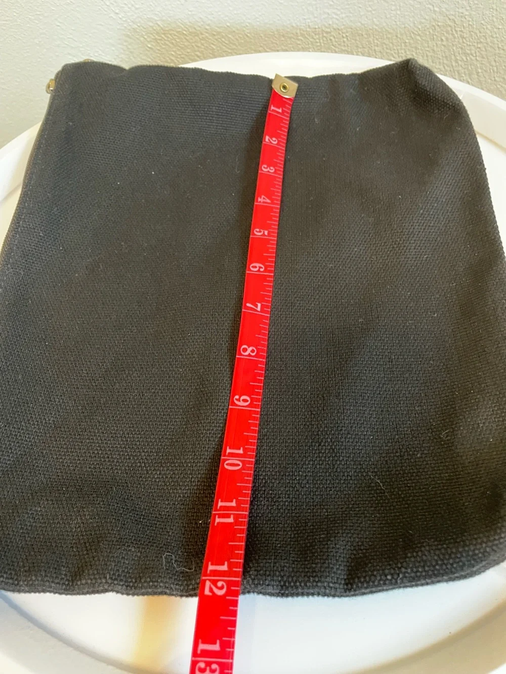 Levenger Black Canvas Tote with Brown Leather Trim